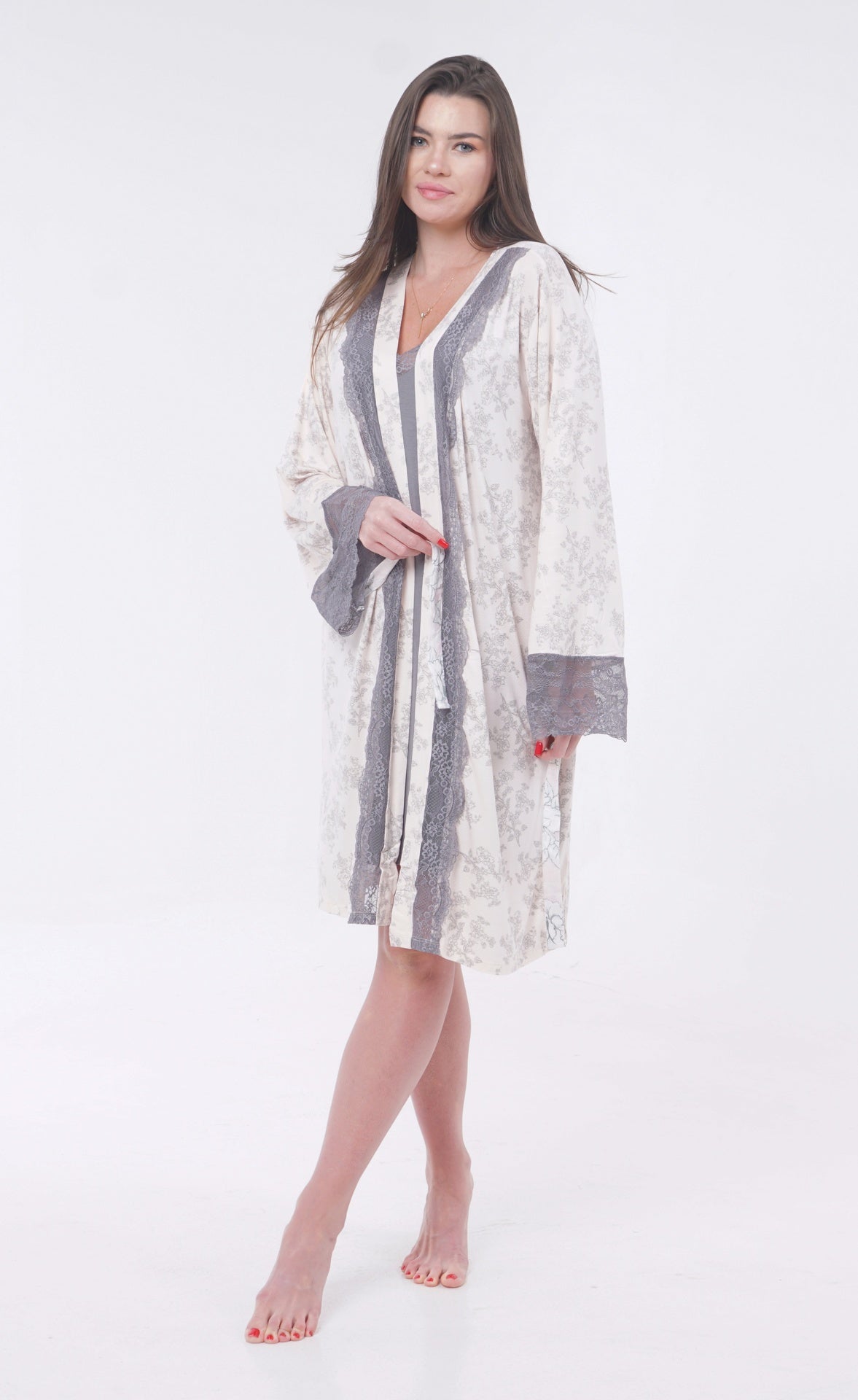 Gizzey 2 Piece Long Sleeve Short Sleep Set - 11490N