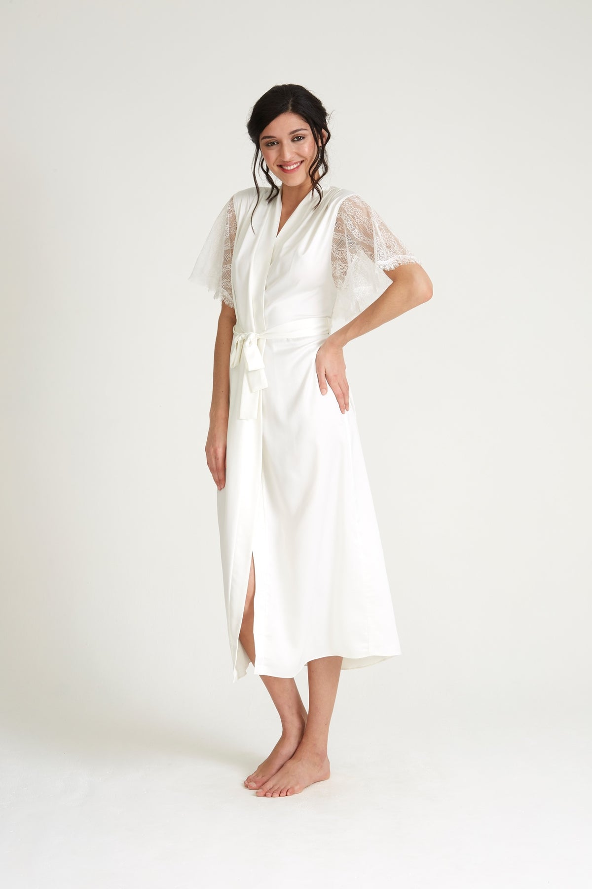 RYA Collection Long Satin Robe - 391N