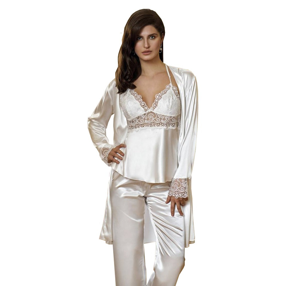 Nortex 3 Piece Satin Pajama Set - 5997N