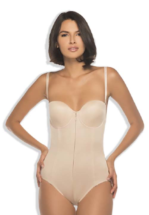 Annette shapewear full panty corset with bra, backless - 11164BKW